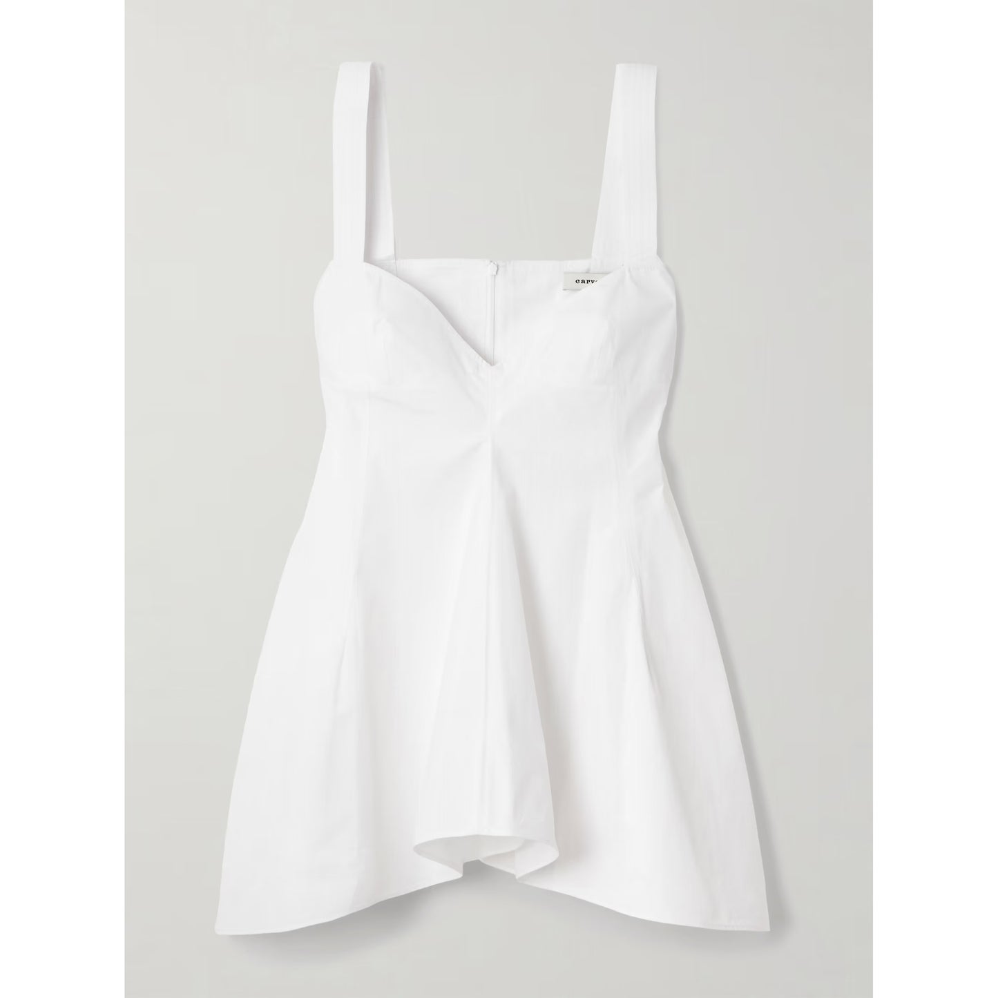 Carven Asymmetric Poplin Tank in White, size 36