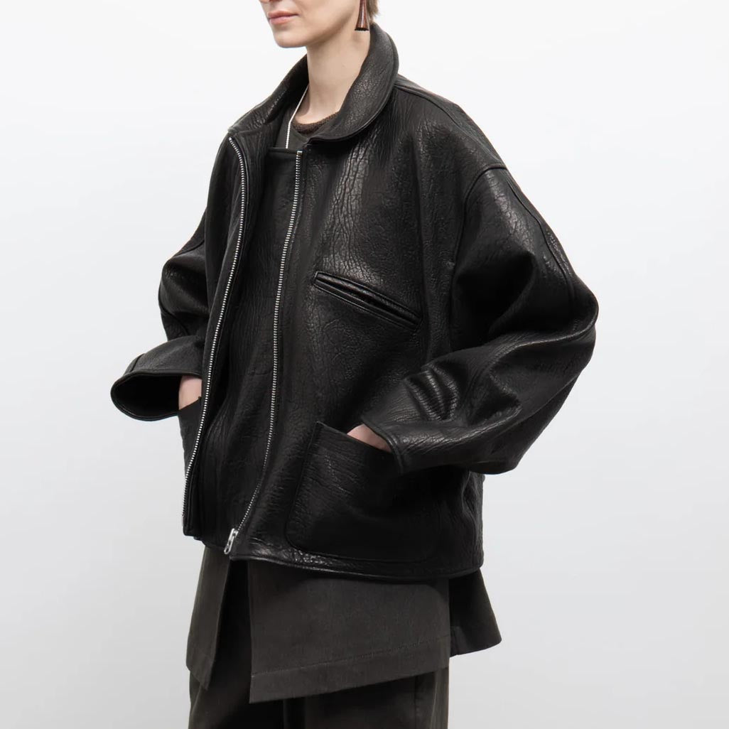 Cawley Studios "Flying Jacket" in Black Leather, size XS (fits S-L)
