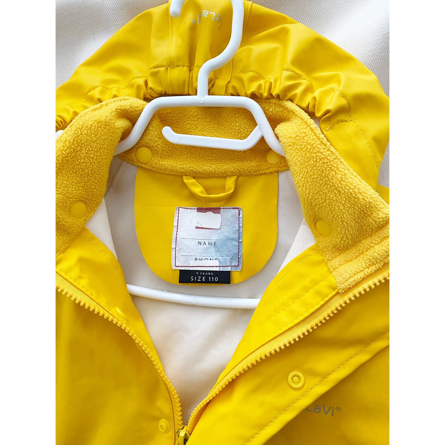 Celavi Yellow Rain Suit, size 110cm (5 years)