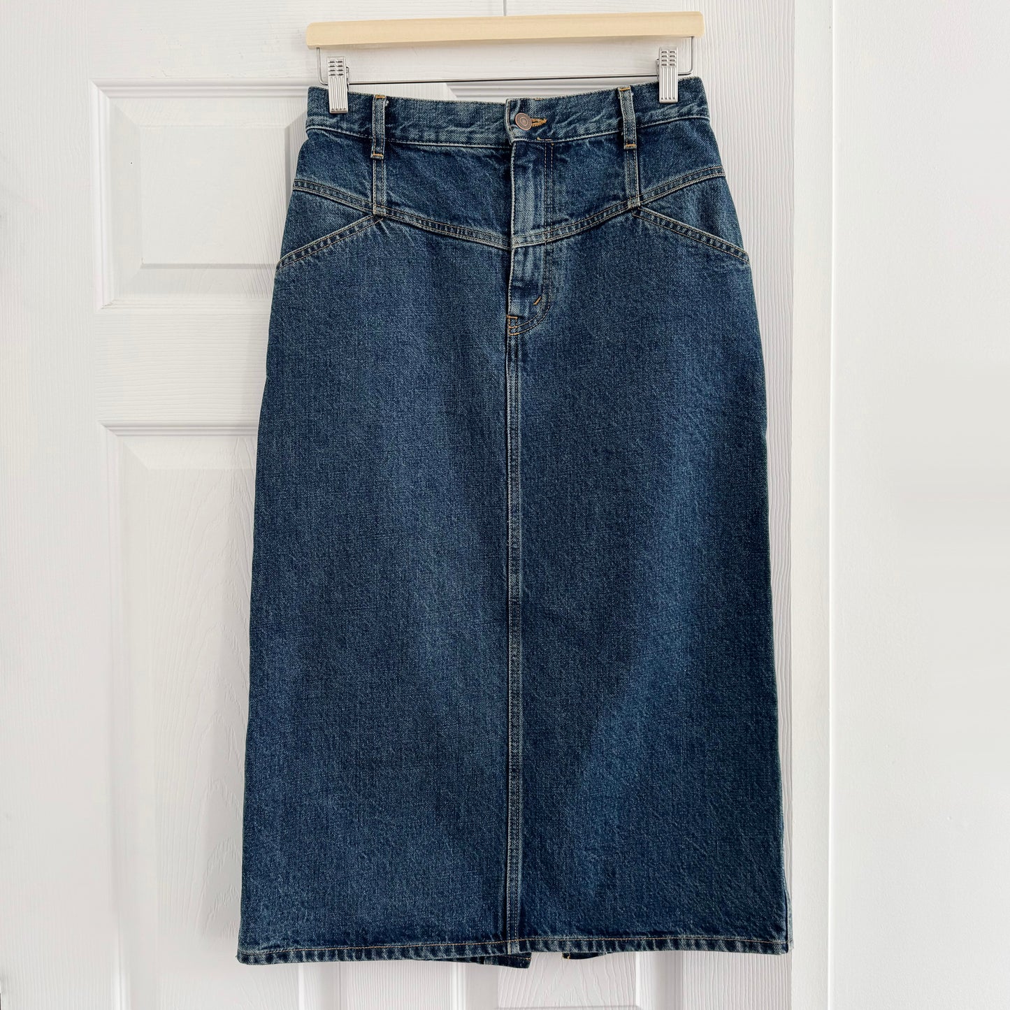 Celine Denim Midi Skirt, size 28