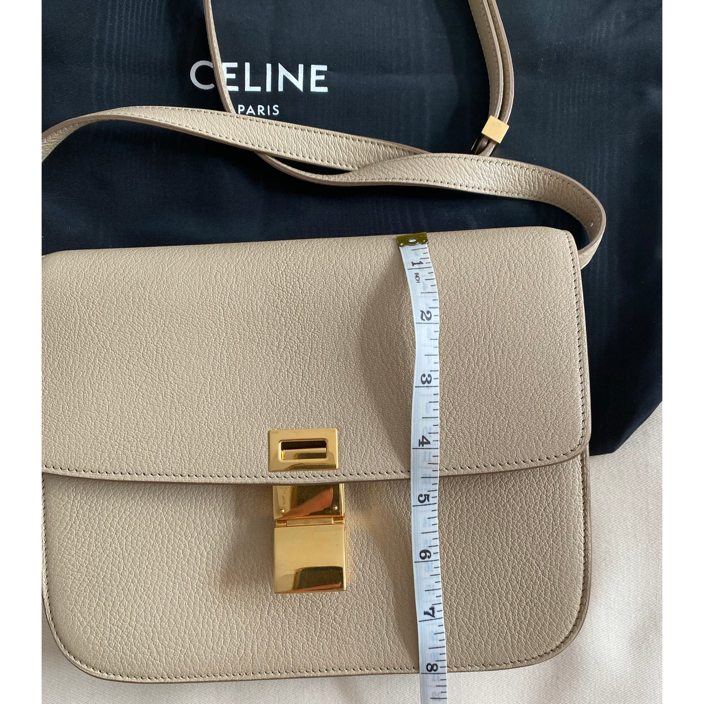 Celine Medium Box Bag in "Dune"