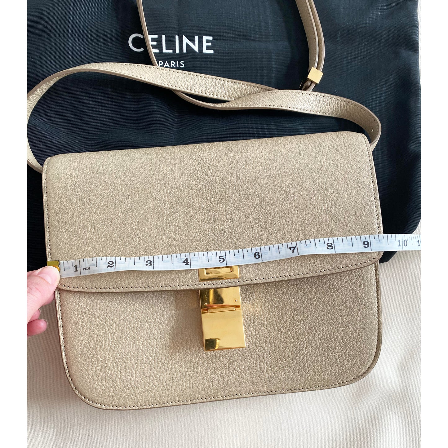 Celine Medium Box Bag in "Dune"