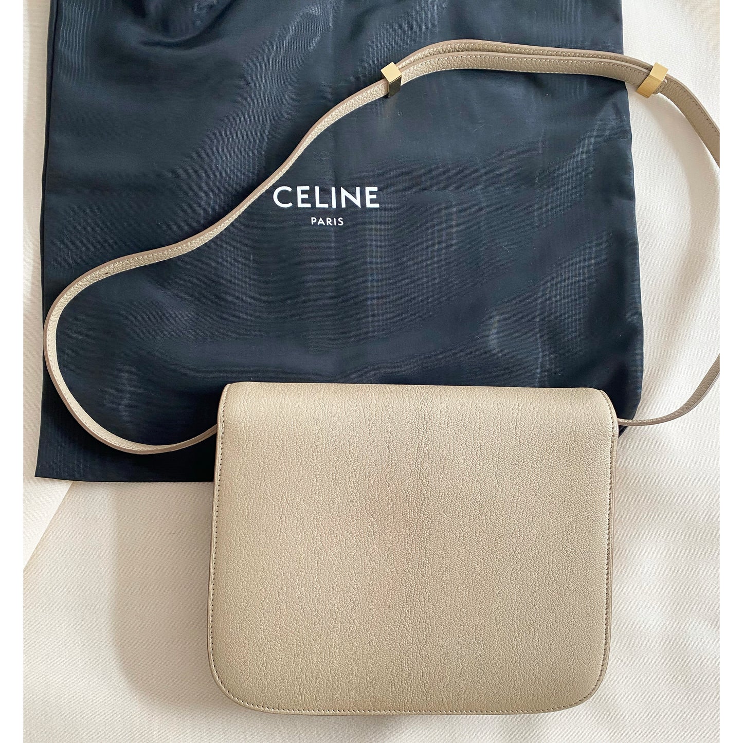 Celine Medium Box Bag in "Dune"