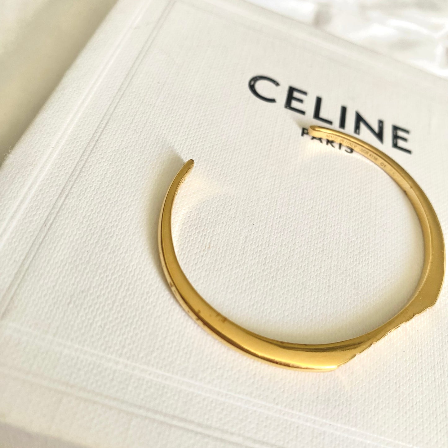 Celine Gold Tone Cuff, Size Small