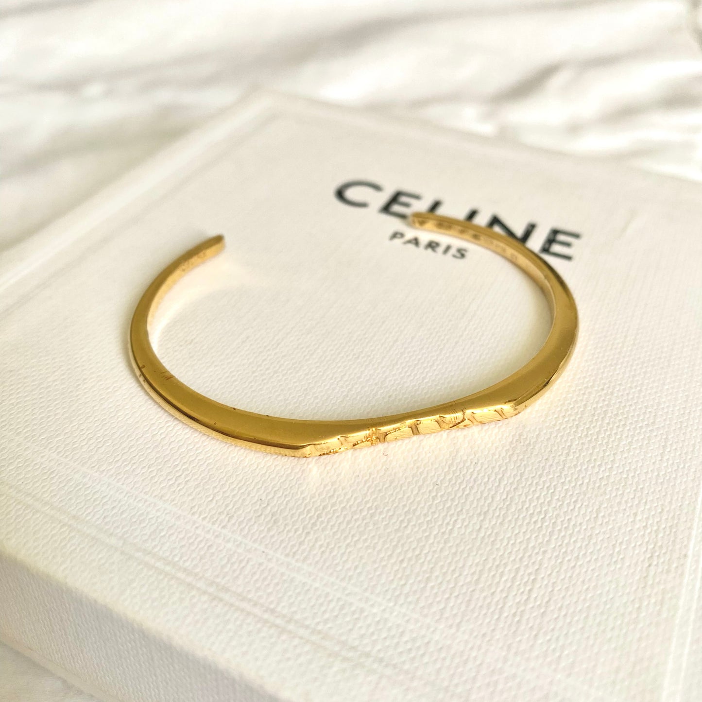 Celine Gold Tone Cuff, Size Small