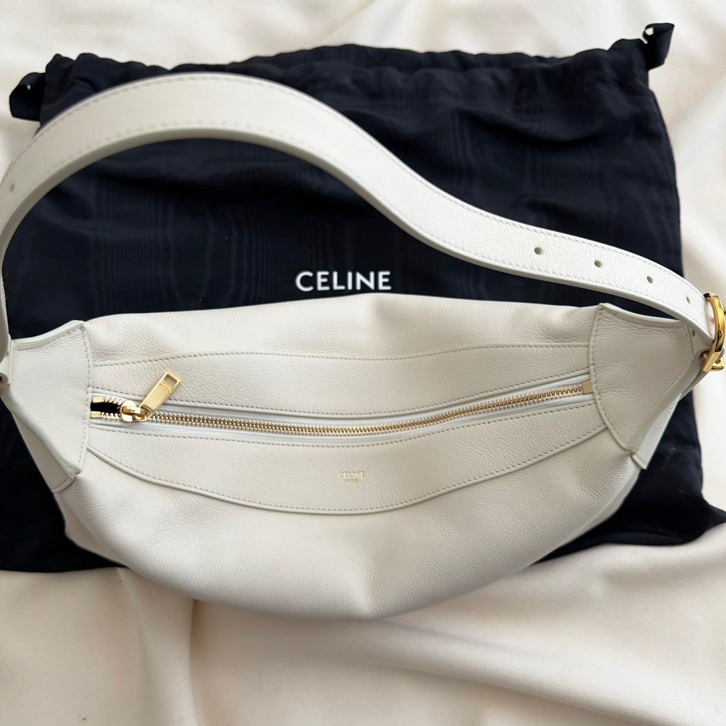 Celine Medium "Romy" Bag in "Rice"