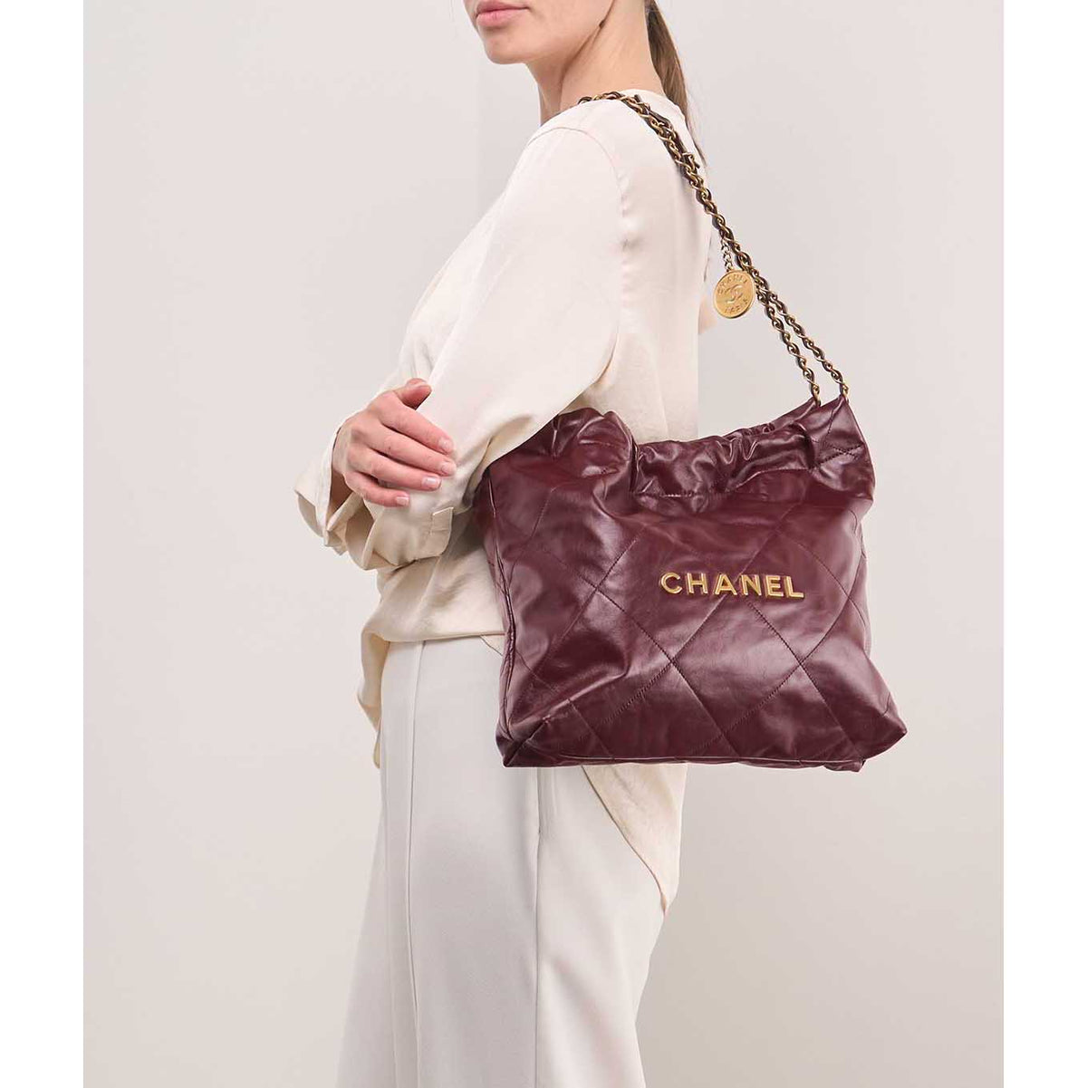 Chanel 22 Small in Burgundy Calfskin