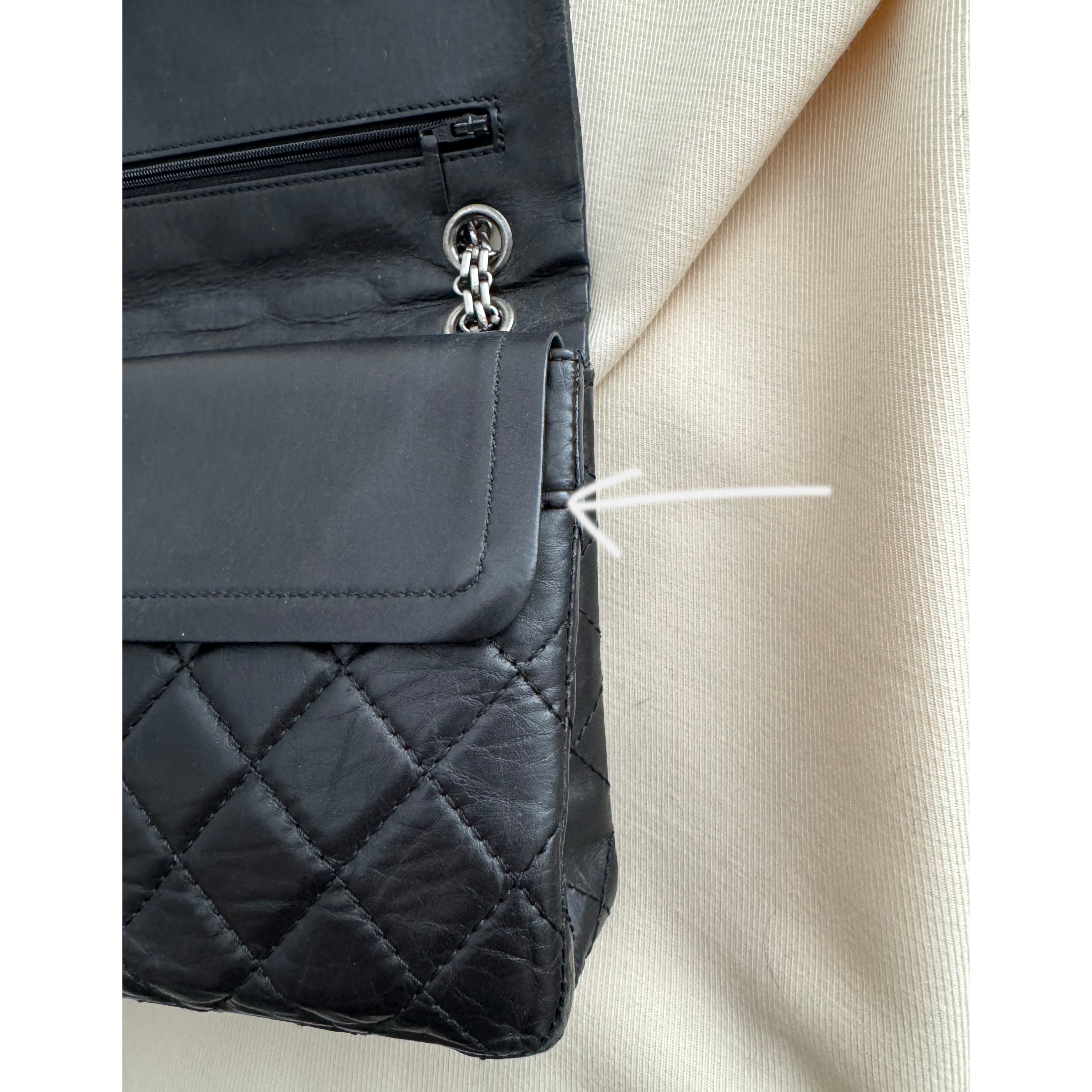 Chanel Black Aged Calfskin Leather Re-issue 2.55 Bag – The Sequel Sale