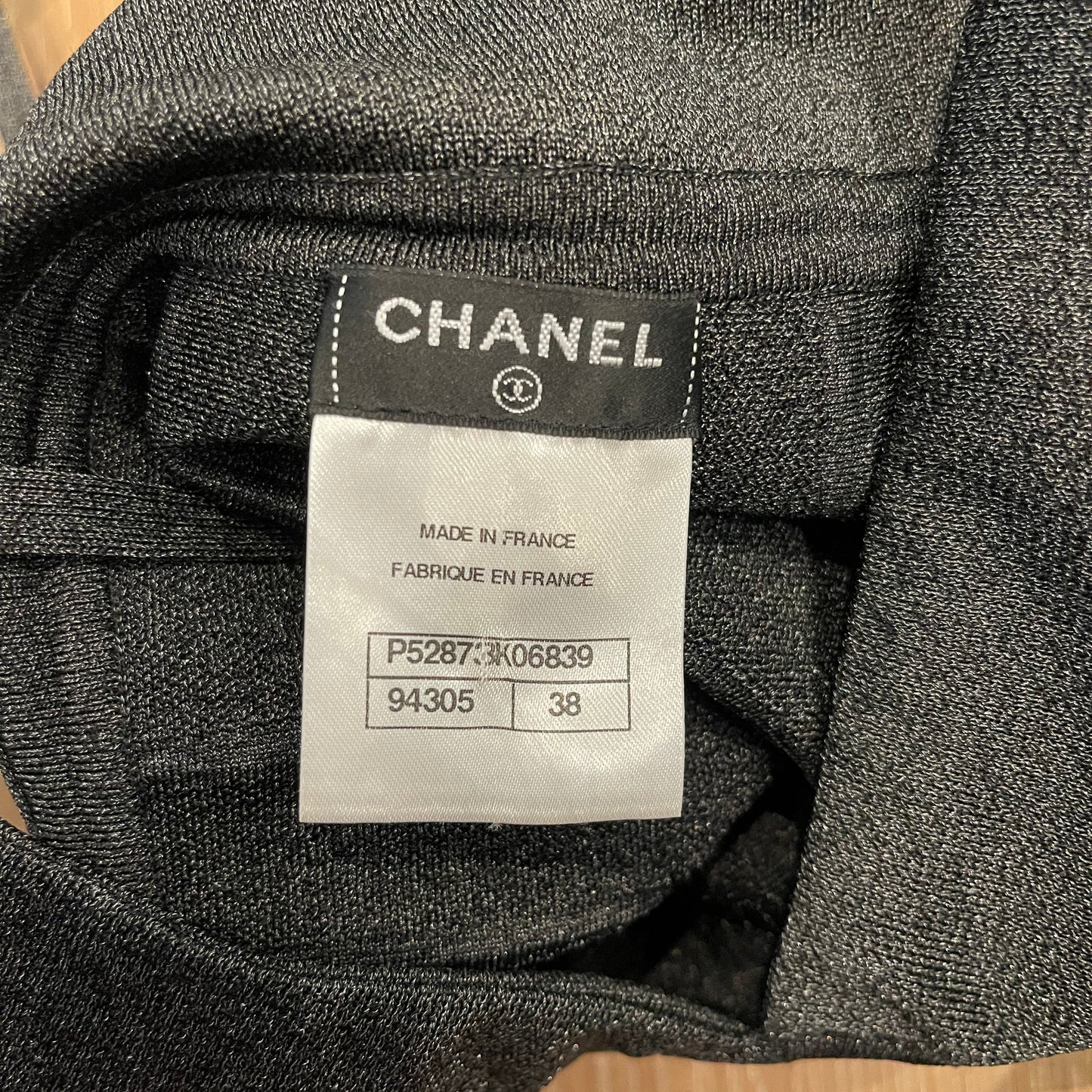 Chanel V-Neck Ponte Knit Dress in Grey, size 38 (fits size 4)