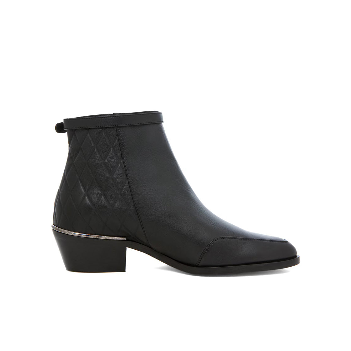 Chloe Quilted Ankle Boots in Black Leather, Size 35