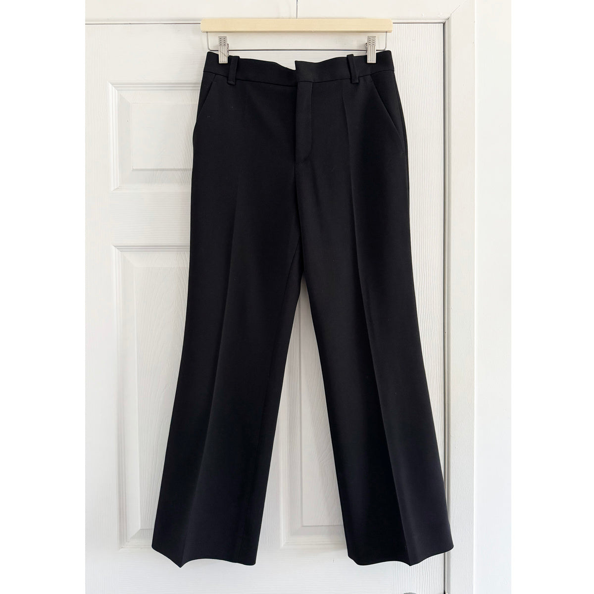 Chloe Wool Tailored Trousers in Black, size 36