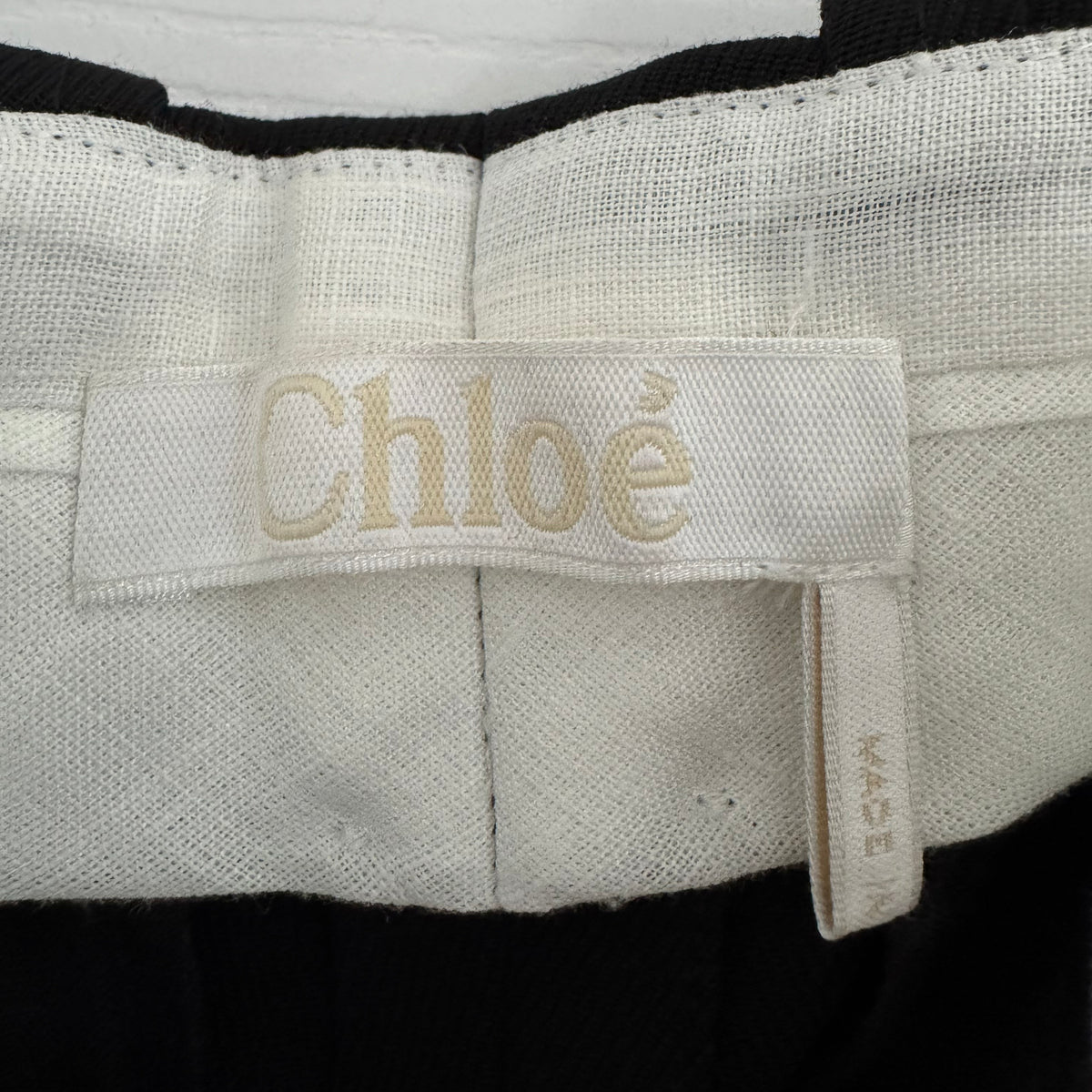 Chloe Wool Tailored Trousers in Black, size 36