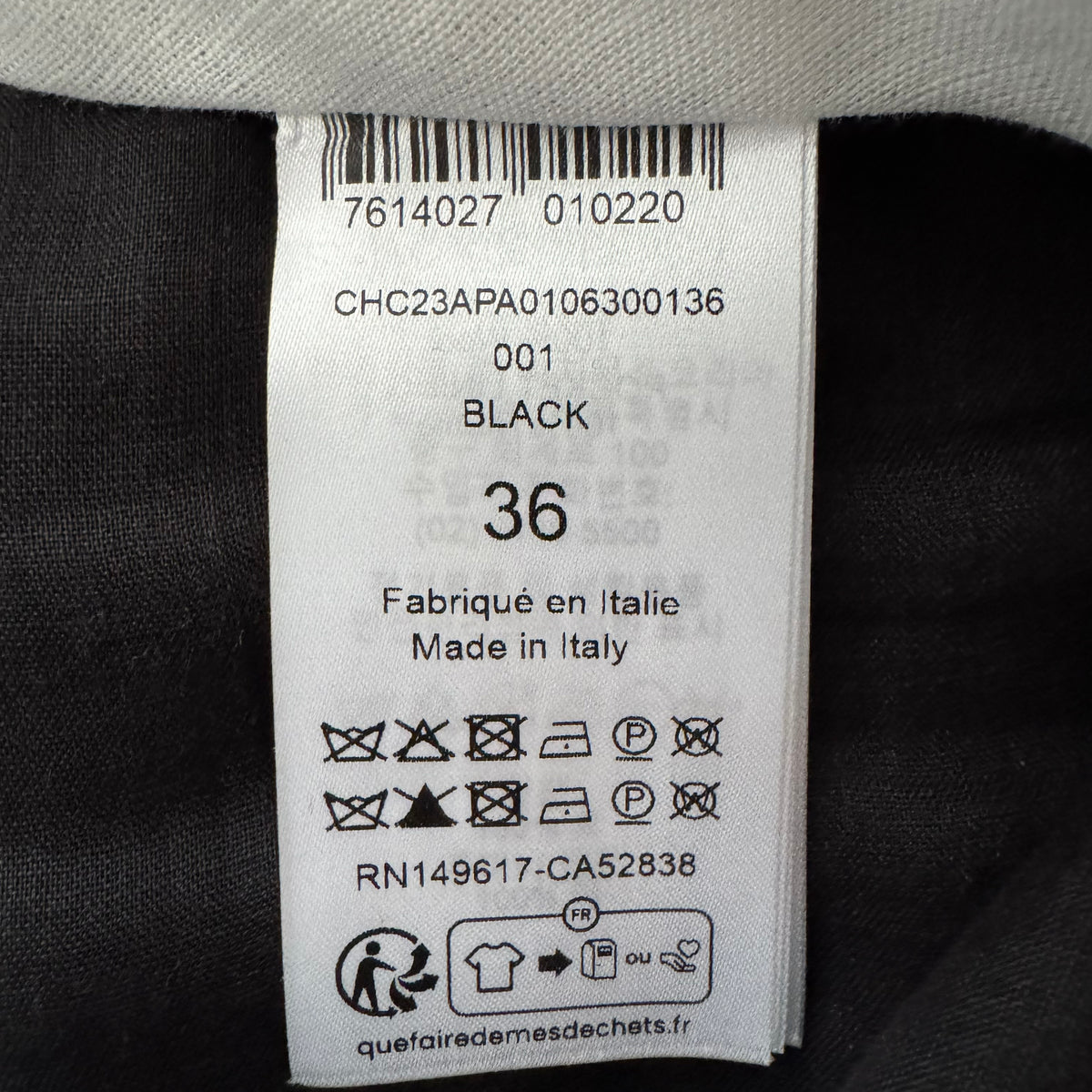 Chloe Wool Tailored Trousers in Black, size 36