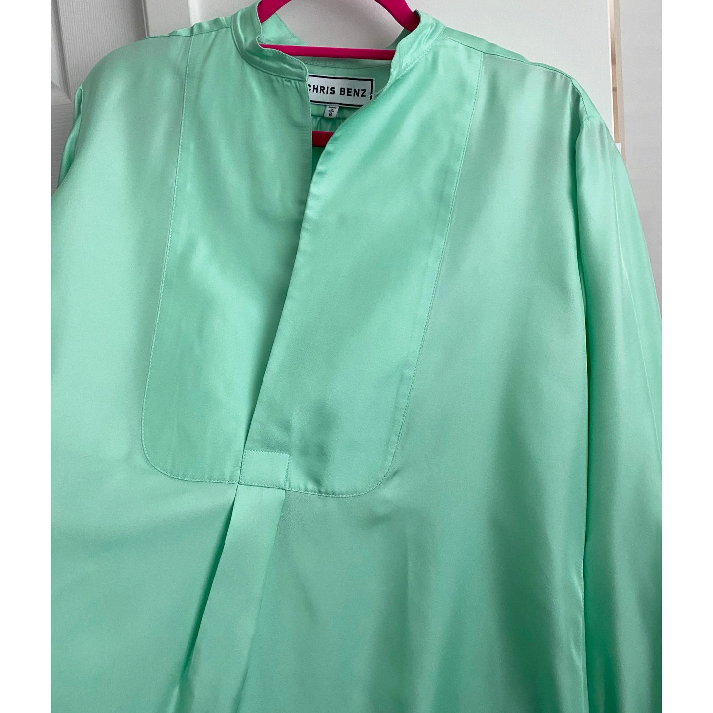 Chris Benz Turquoise Silk Tunic, Size 8