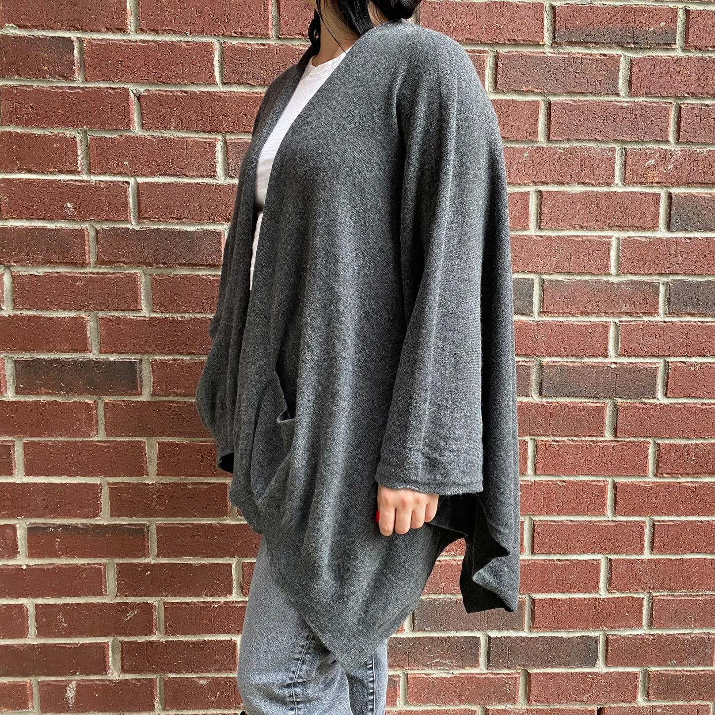 Closed Grey Cashmere Knit Cape, One Size Only