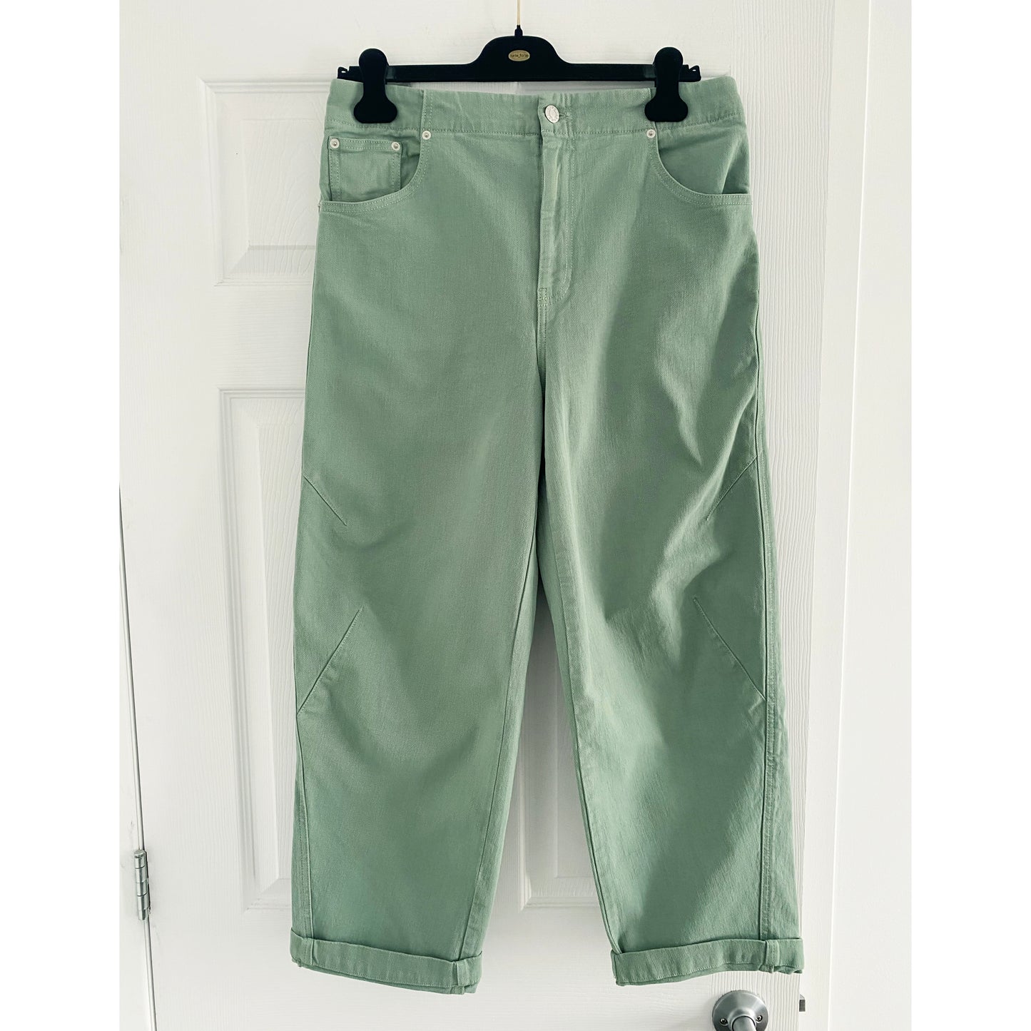 Club Monaco Tea Dyed Darted Jeans in Green, size 30
