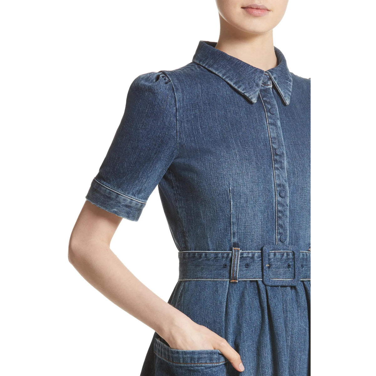 Co Belted Denim Dress, size Large (fits like Medium)