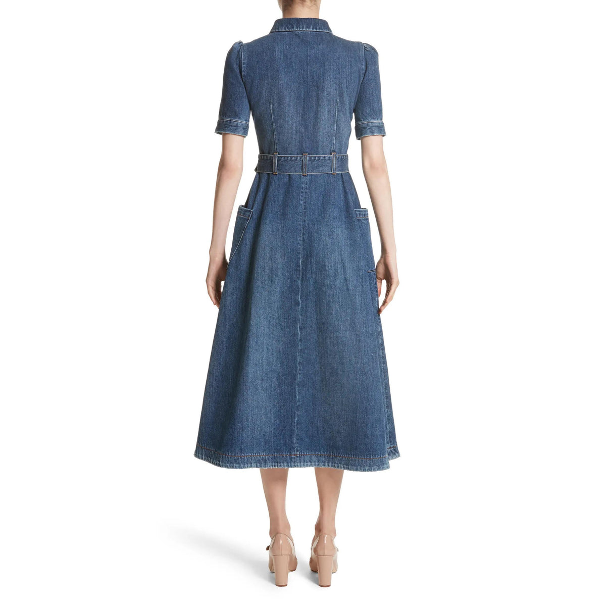 Co Belted Denim Dress, size Large (fits like Medium)