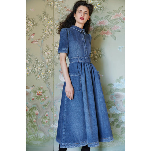 Co Belted Denim Dress, size Large (fits like Medium)
