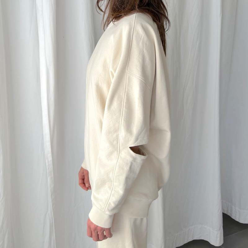 Tibi Cocoon Sweatshirt in Ivory, size XXS