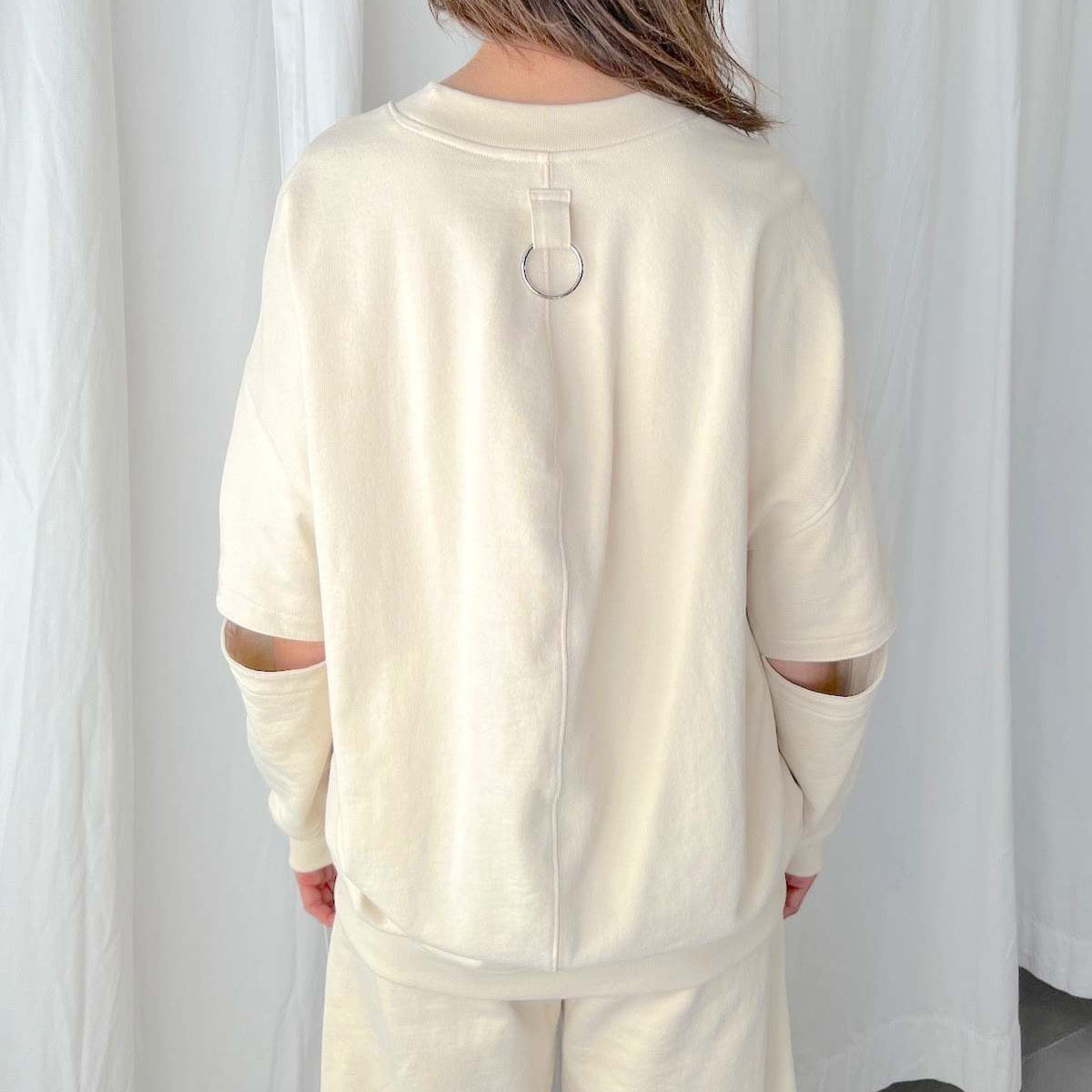 Tibi Cocoon Sweatshirt in Ivory, size XXS