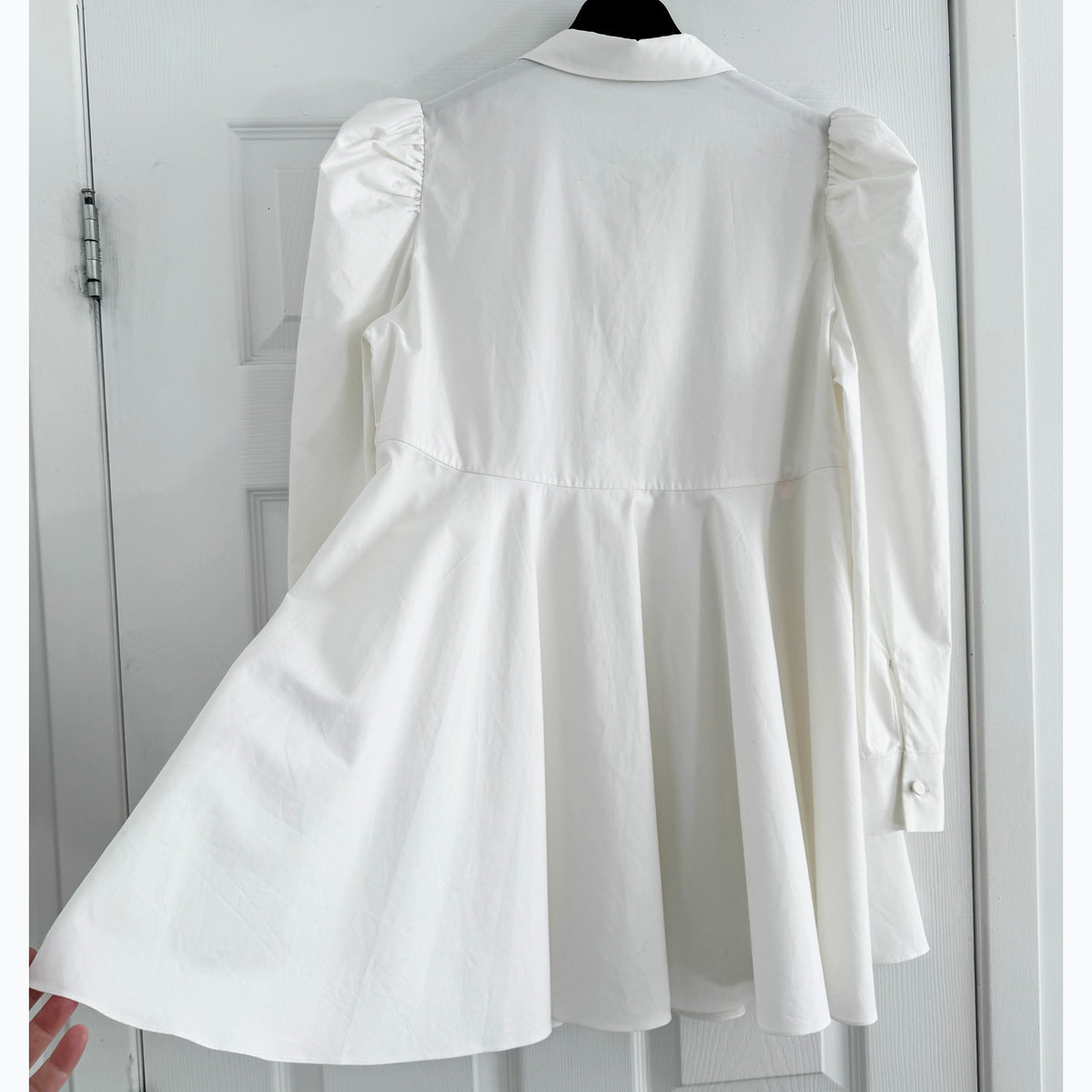 Co Flared Poplin Shirt in White, size Large