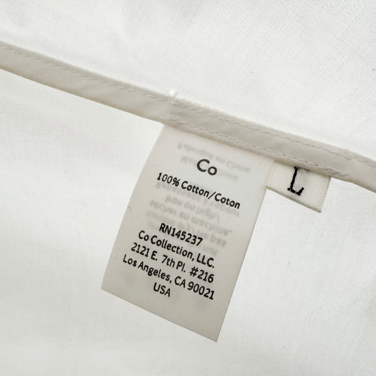 Co Flared Poplin Shirt in White, size Large