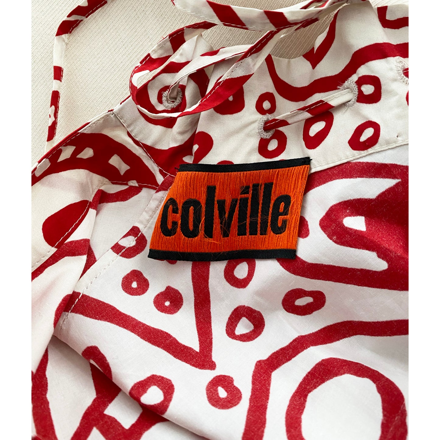 Colville "Kitchen Dinner" Dress in Red/White Print, No Size Tag (fits size small ish)