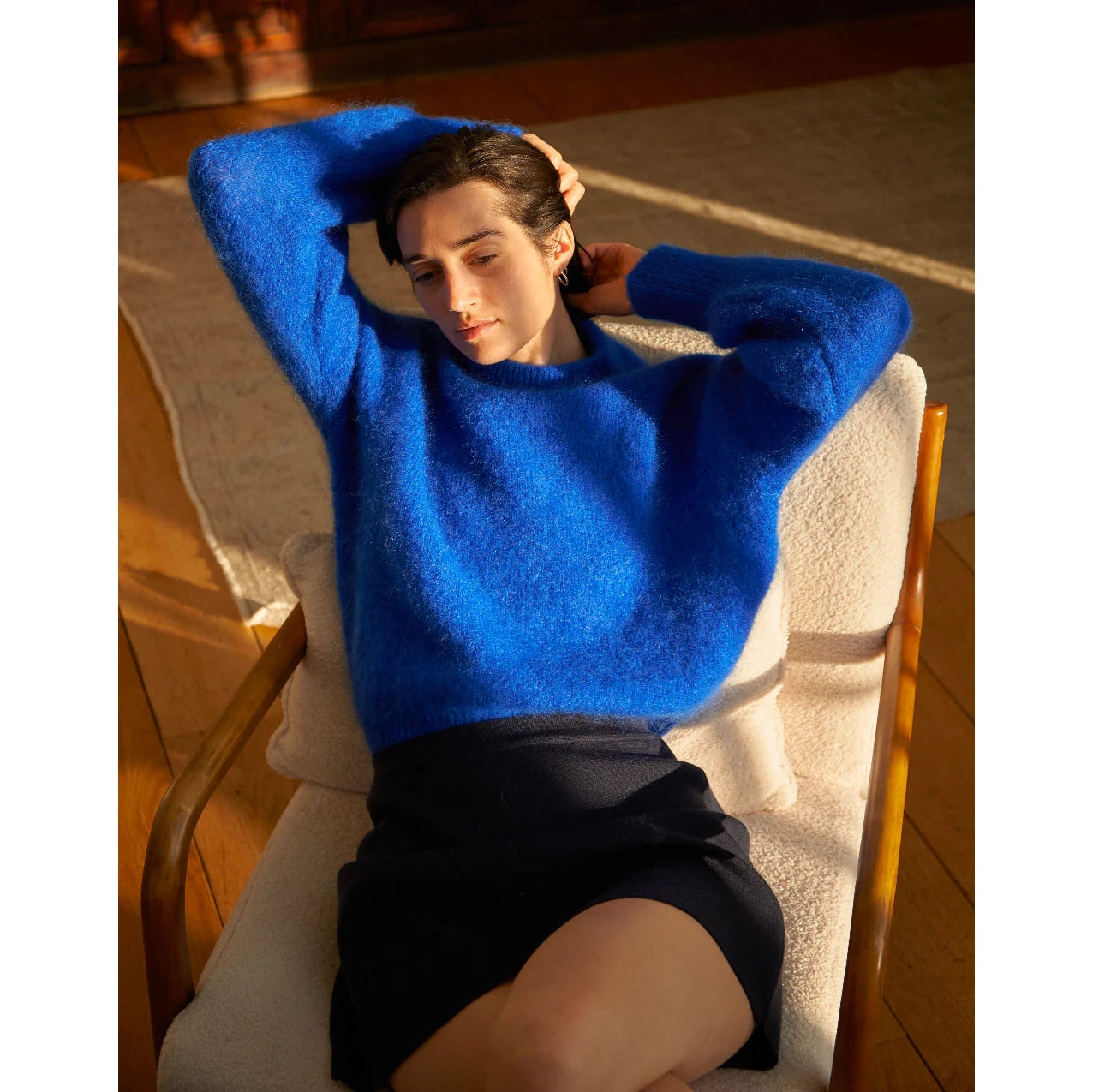 Surprise Paris "Jane" Mohair Sweater in Cobalt Blue, size "3" (S/M)