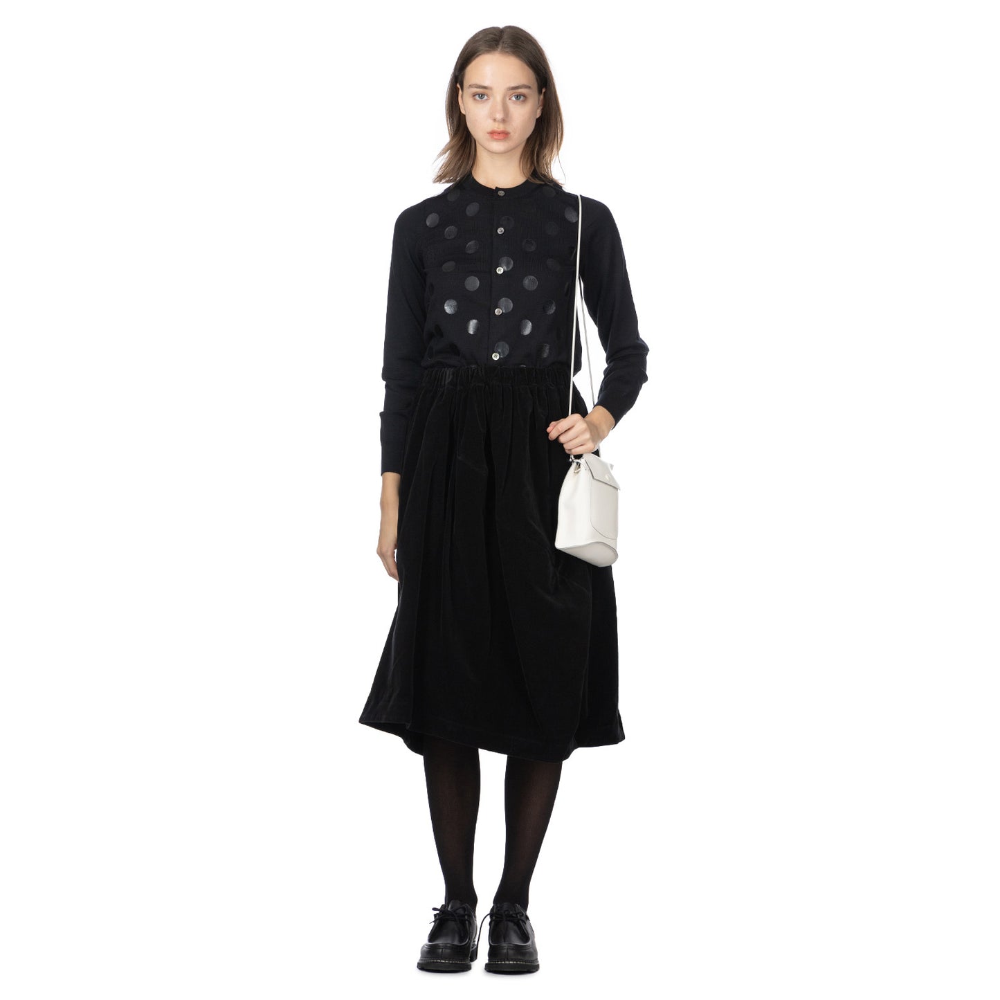 Comme des Garcons Cotton Velveteen Skirt in Black, size XS