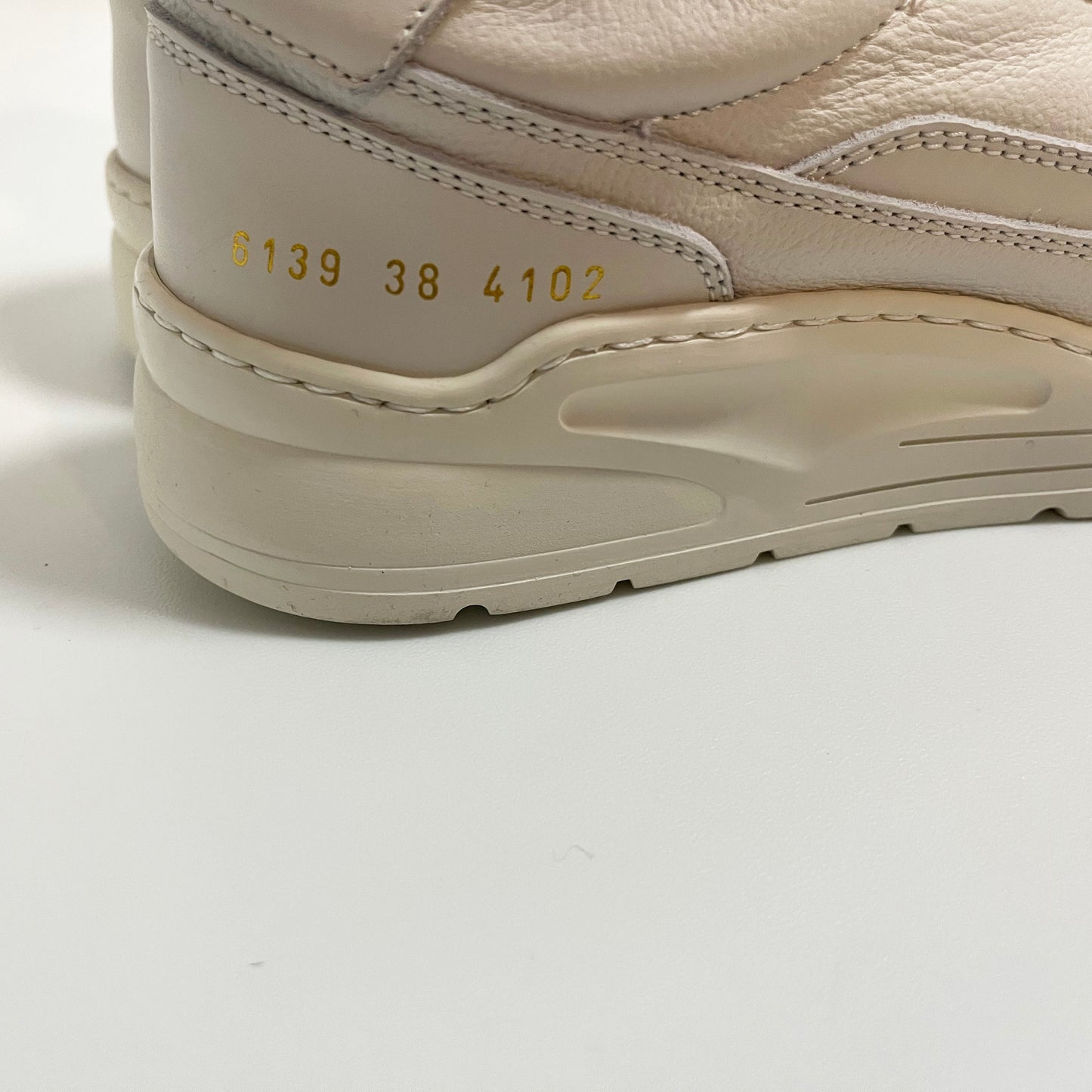 Common Projects "Track 90" Sneaker in Bone White, size 38