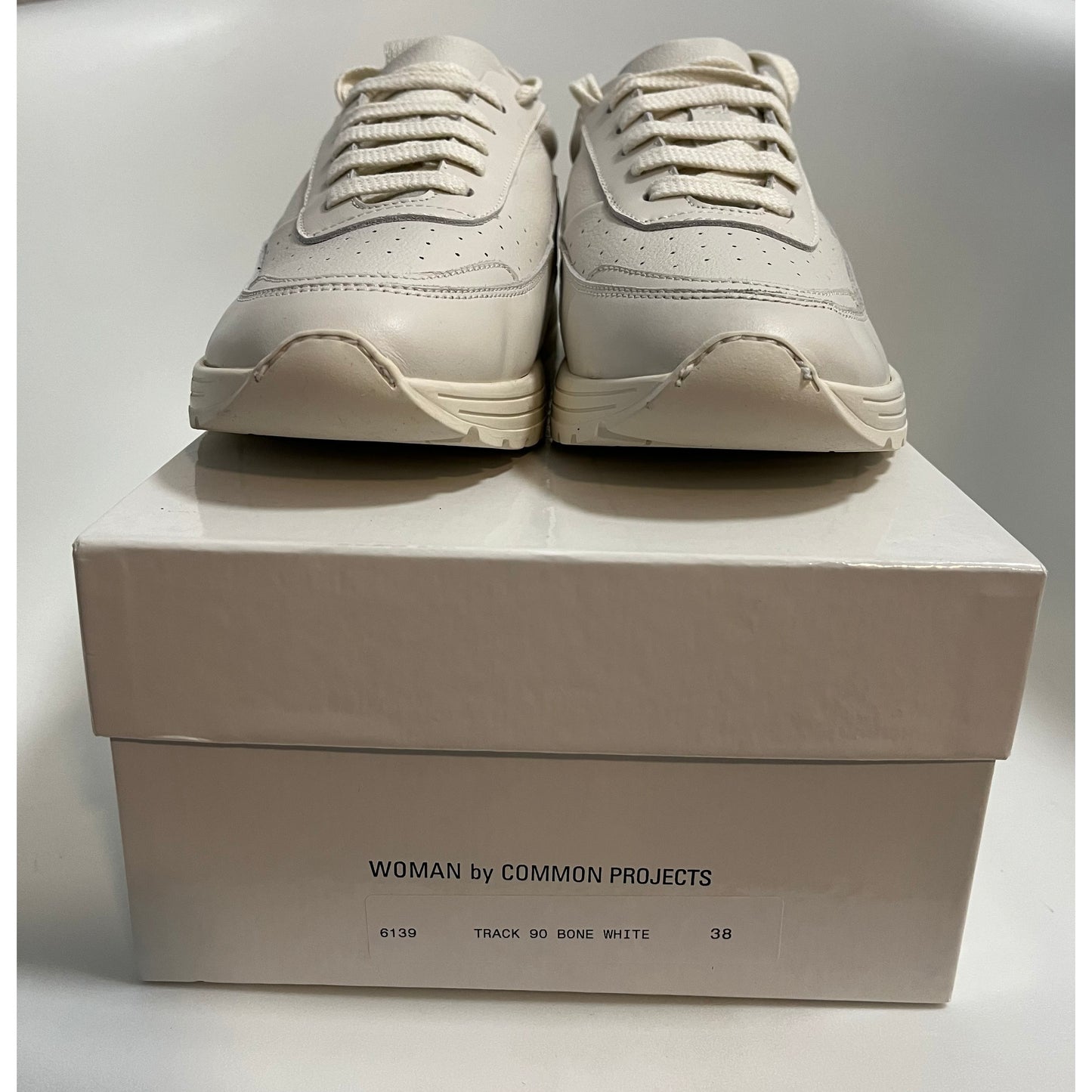 Common Projects "Track 90" Sneaker in Bone White, size 38