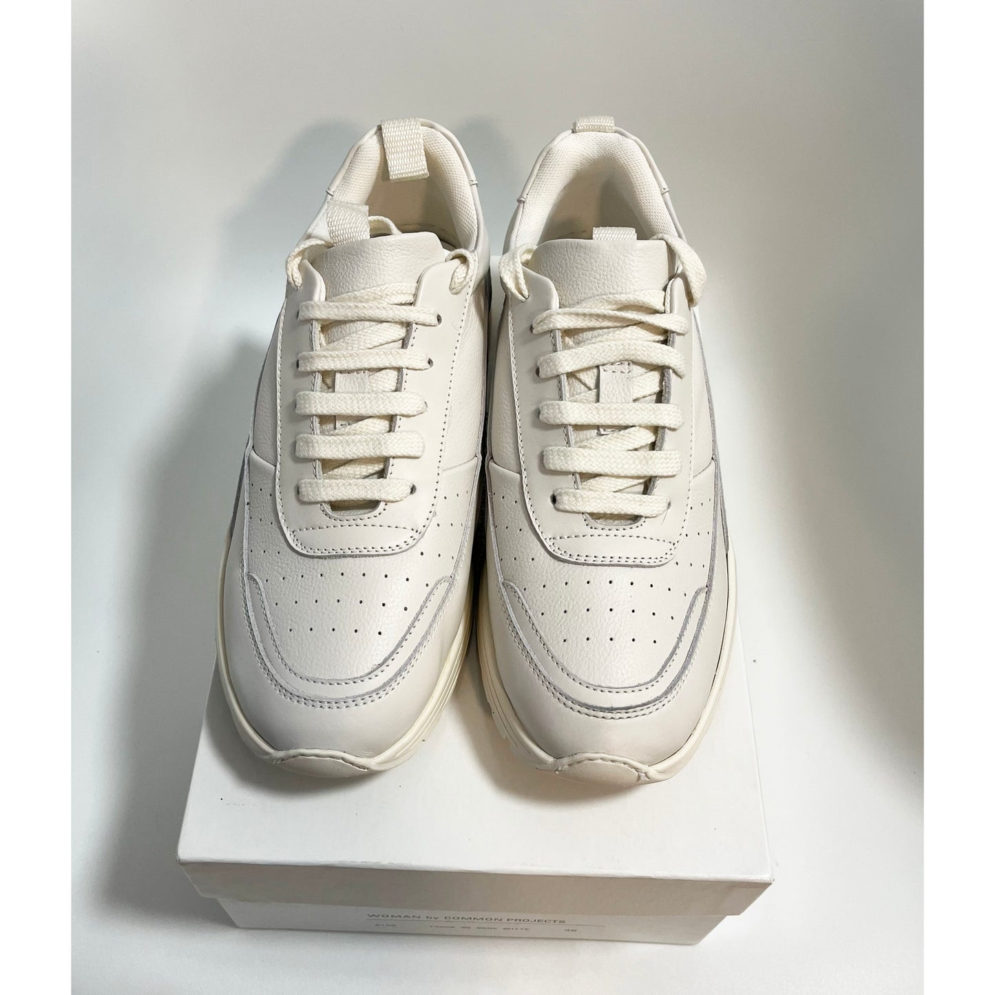 Common Projects "Track 90" Sneaker in Bone White, size 38