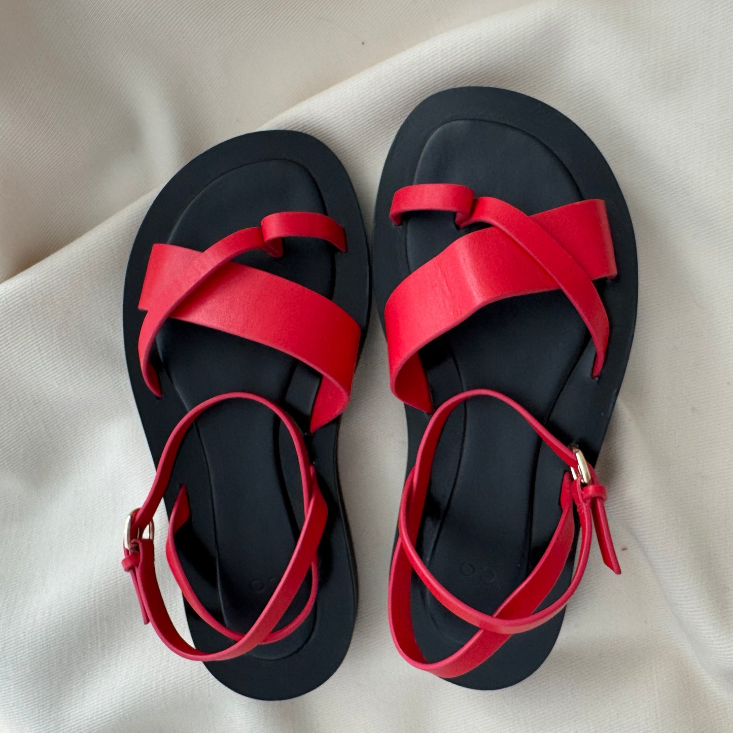 Co Red Flat Sandals, size 37