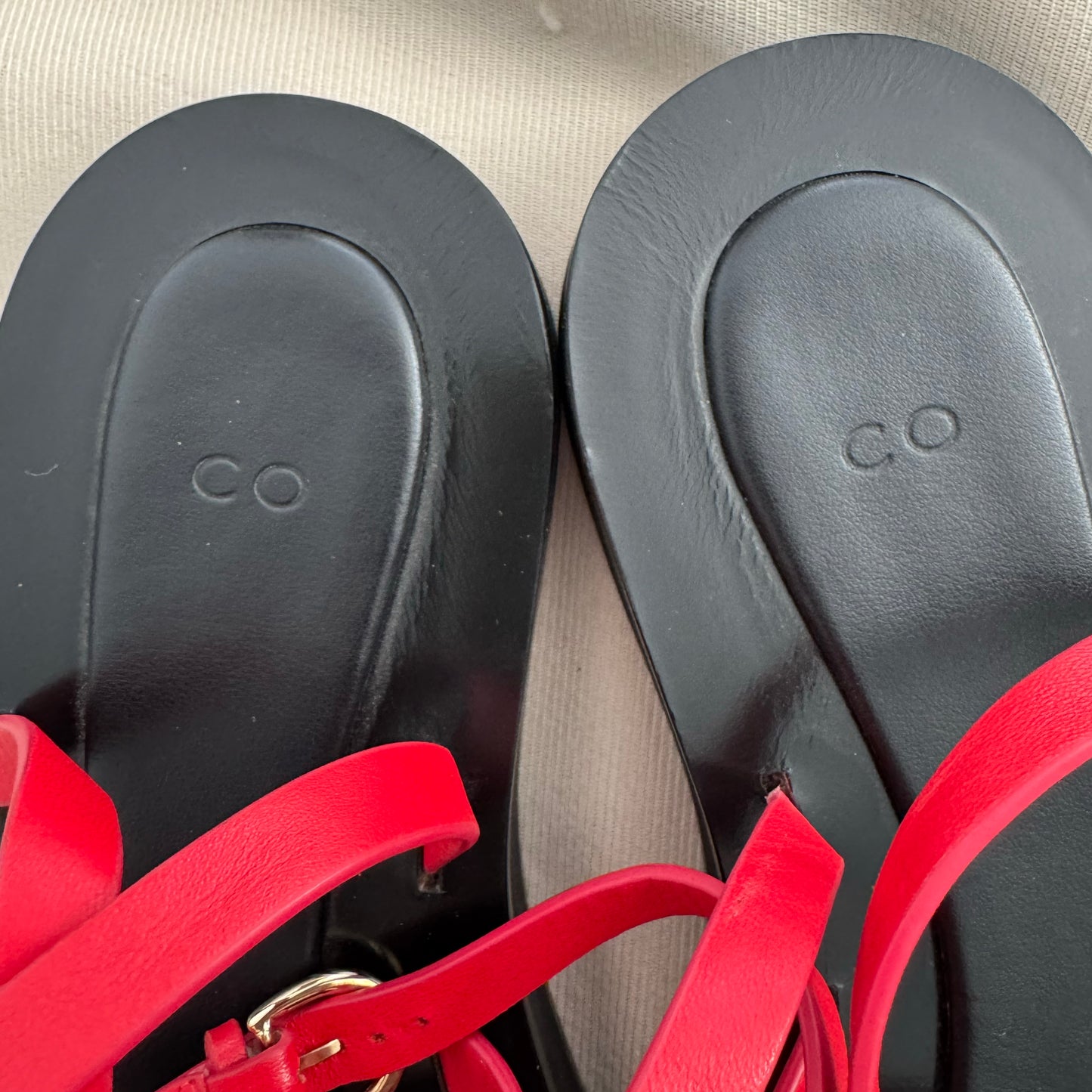 Co Red Flat Sandals, size 37