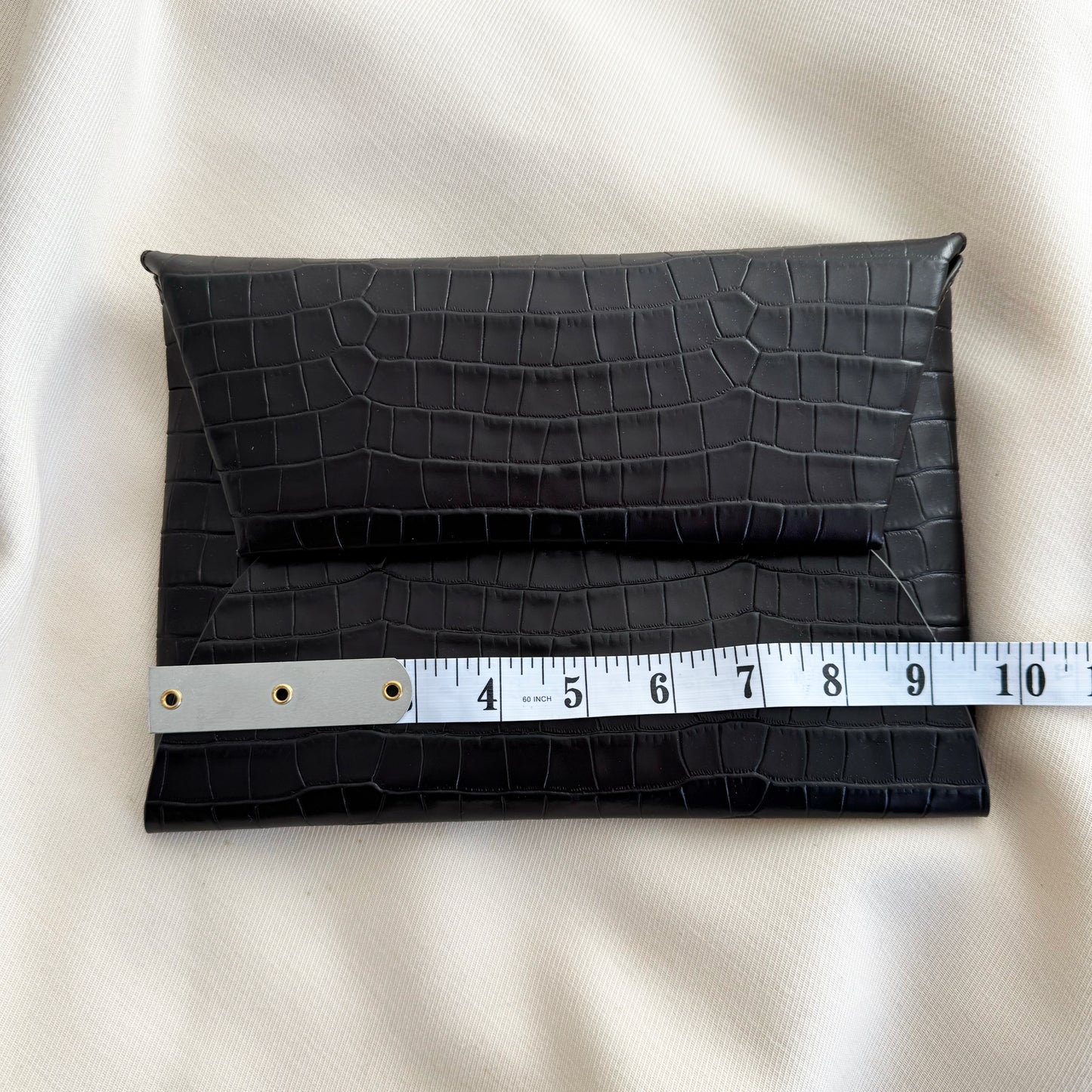 COS Stamped Croc Clutch in Brown