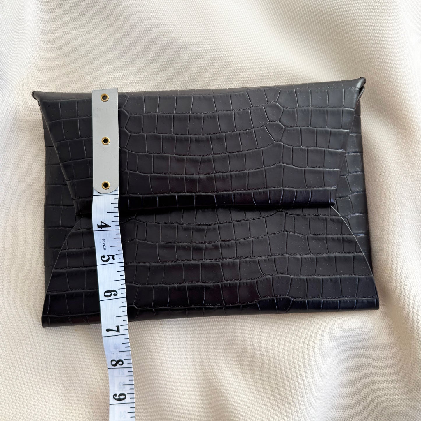 COS Stamped Croc Clutch in Brown