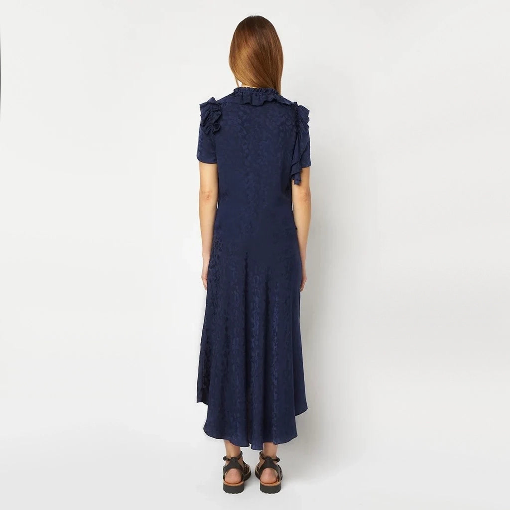 Zadig & Voltaire "Roberty" Silk Dress in Navy, size Medium (fits size Small)