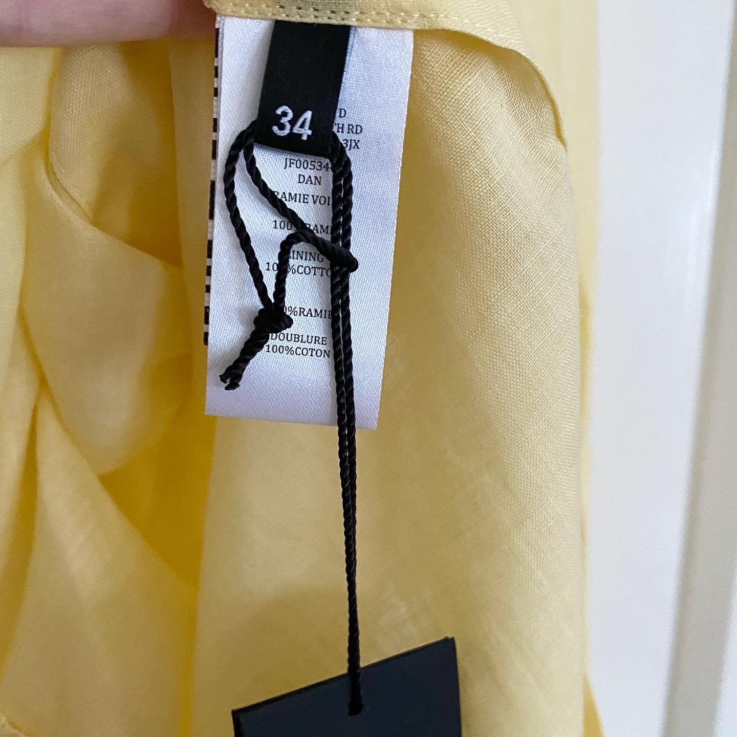 Robe Joseph Pale Yellow Ramie « Dan », taille 34 (convient comme taille 2)