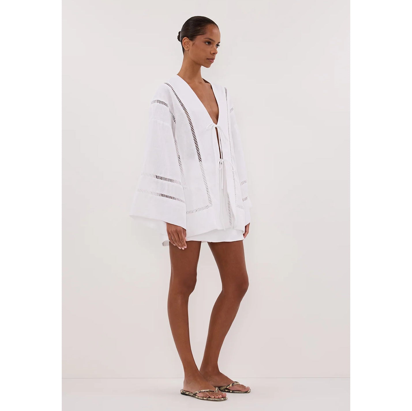 Dissh "Lindsay" Kimono Top in White, size 4