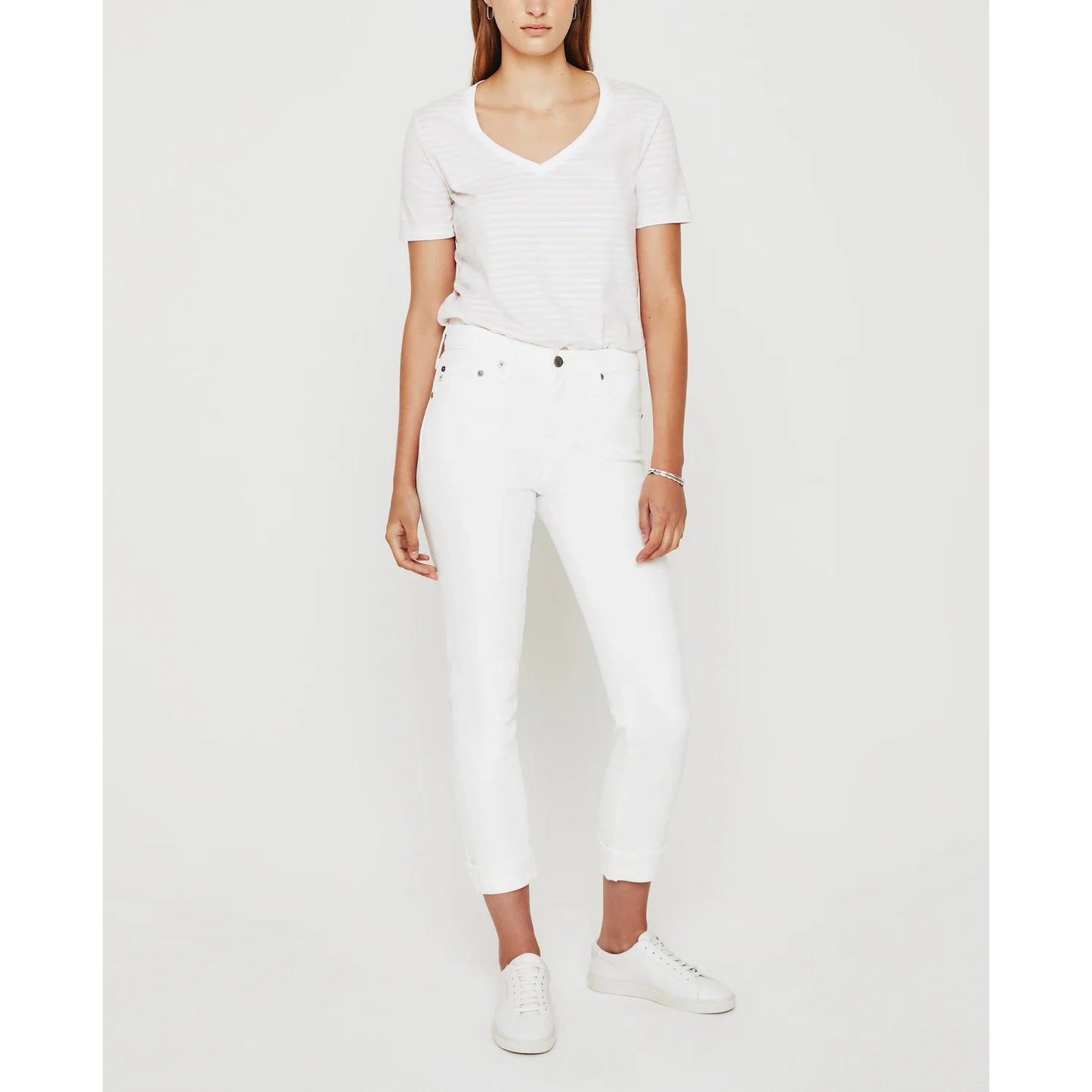AG "Ex-Boyfriend Slim" Slouchy Jeans in White, size 25