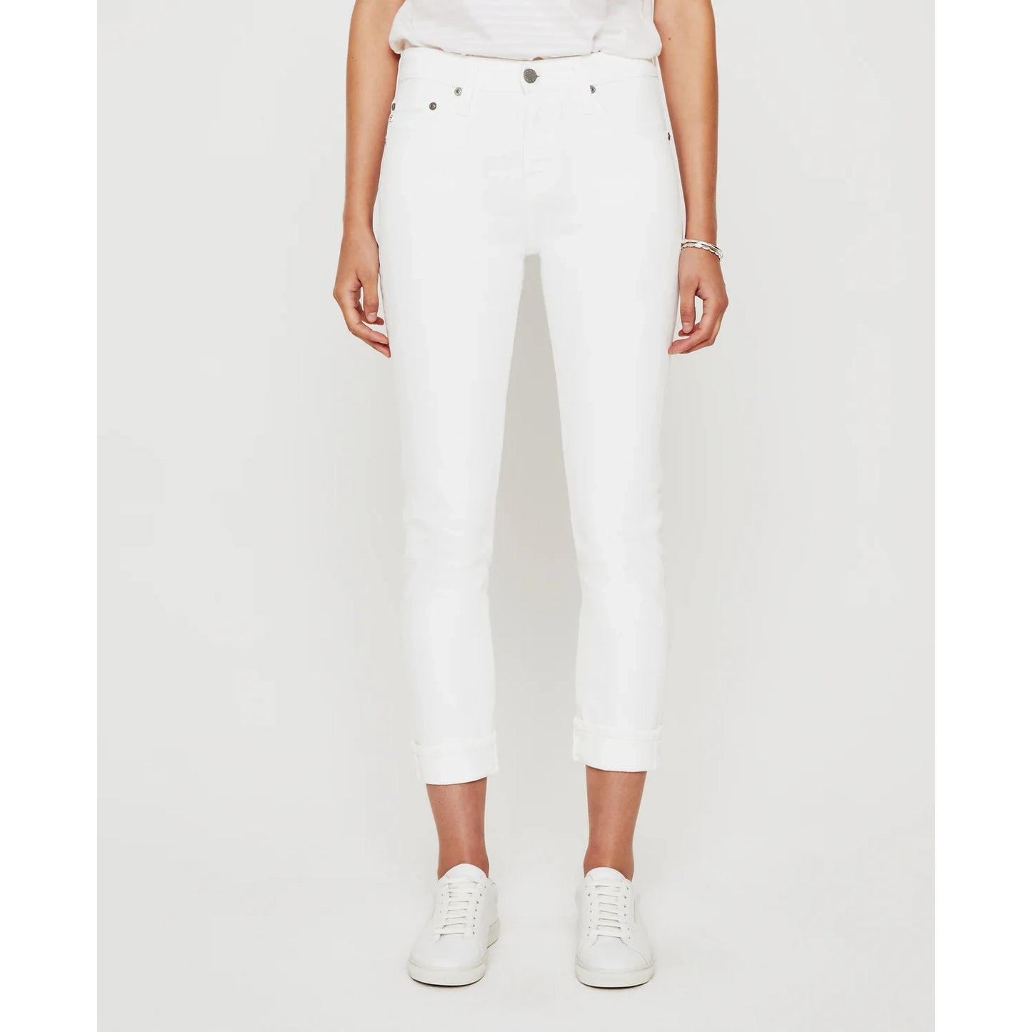 AG "Ex-Boyfriend Slim" Slouchy Jeans in White, size 25