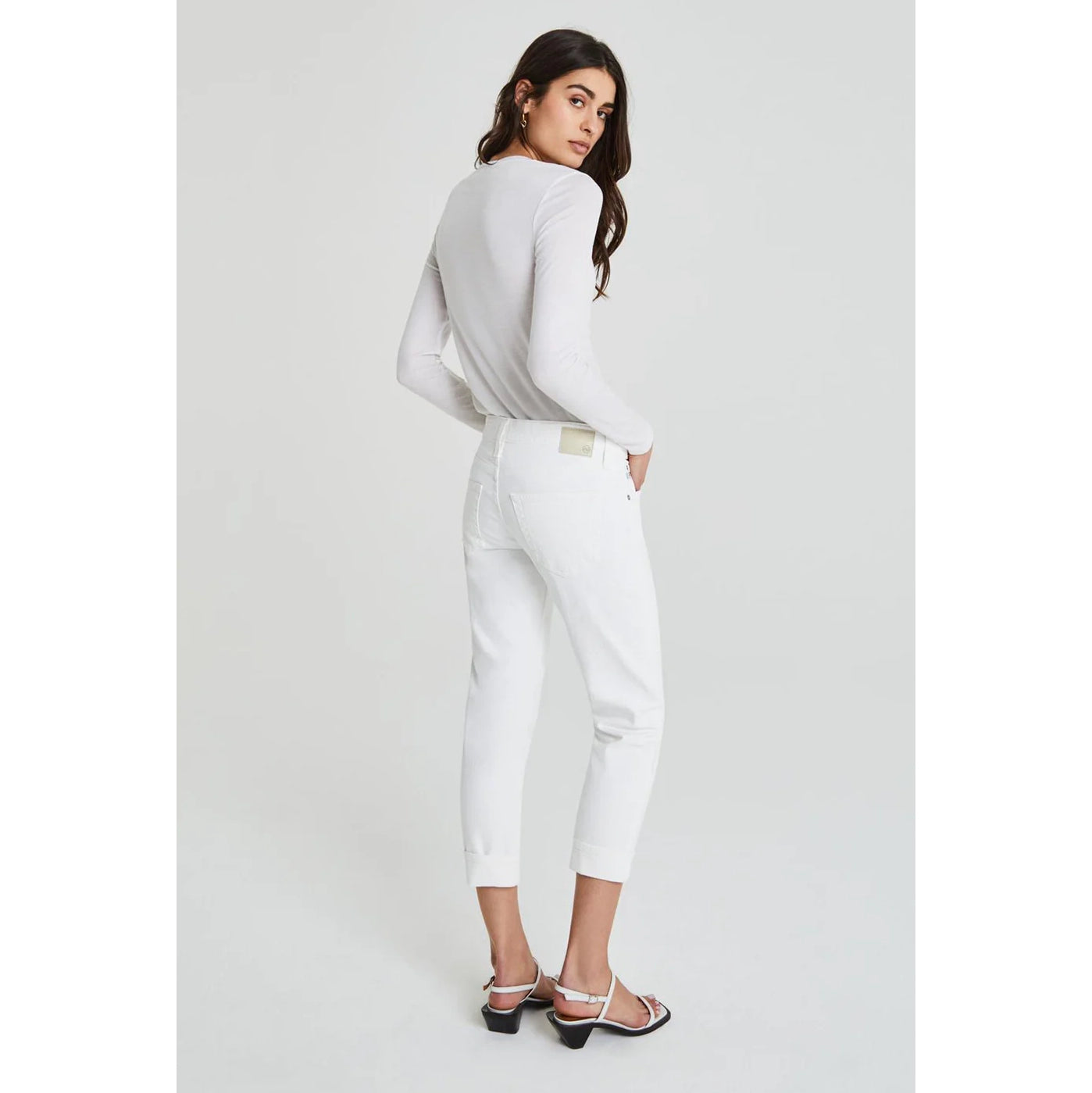 AG "Ex-Boyfriend Slim" Slouchy Jeans in White, size 25