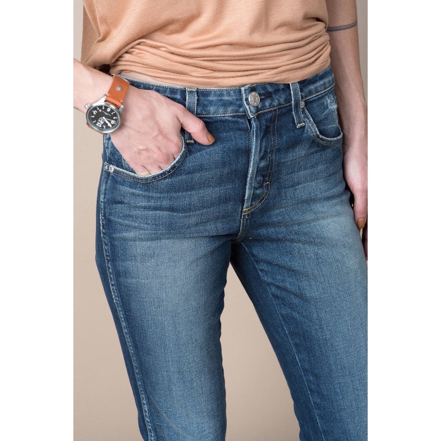 AMO “Darlin” skinny jean in “sweetheart” blue, size 27