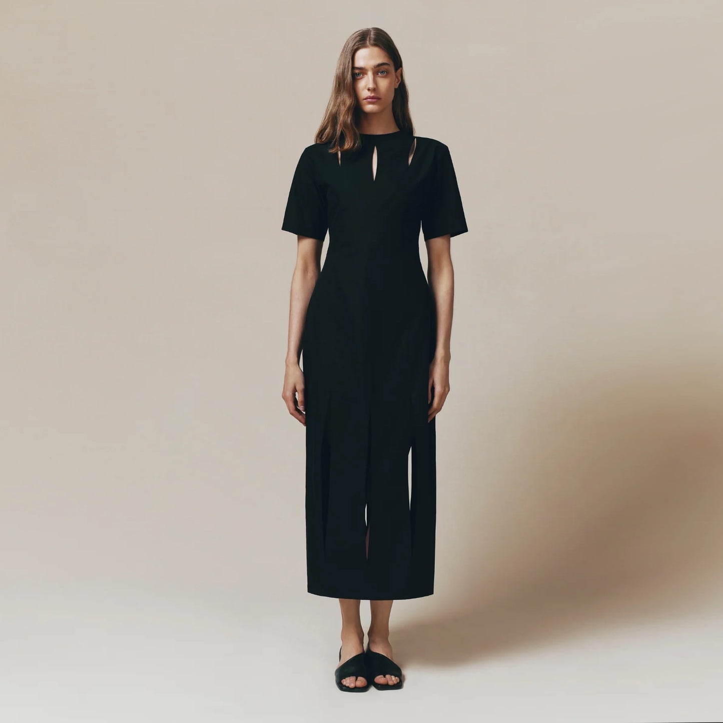 Destree Cut-out Midi Dress in Black, Size Medium