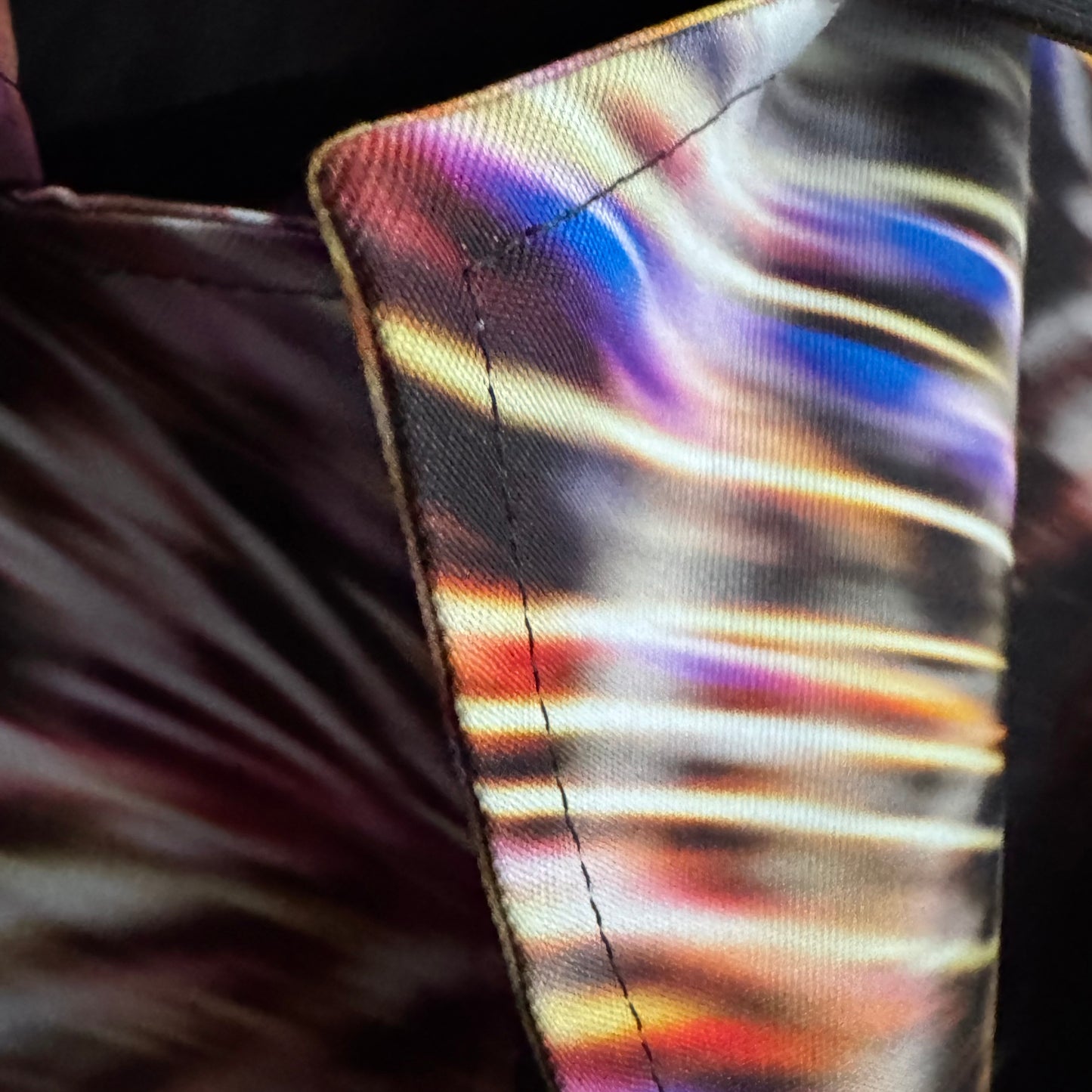 Dries Van Noten "Ramblas" Fireworks Print Belted Jacket, size 34