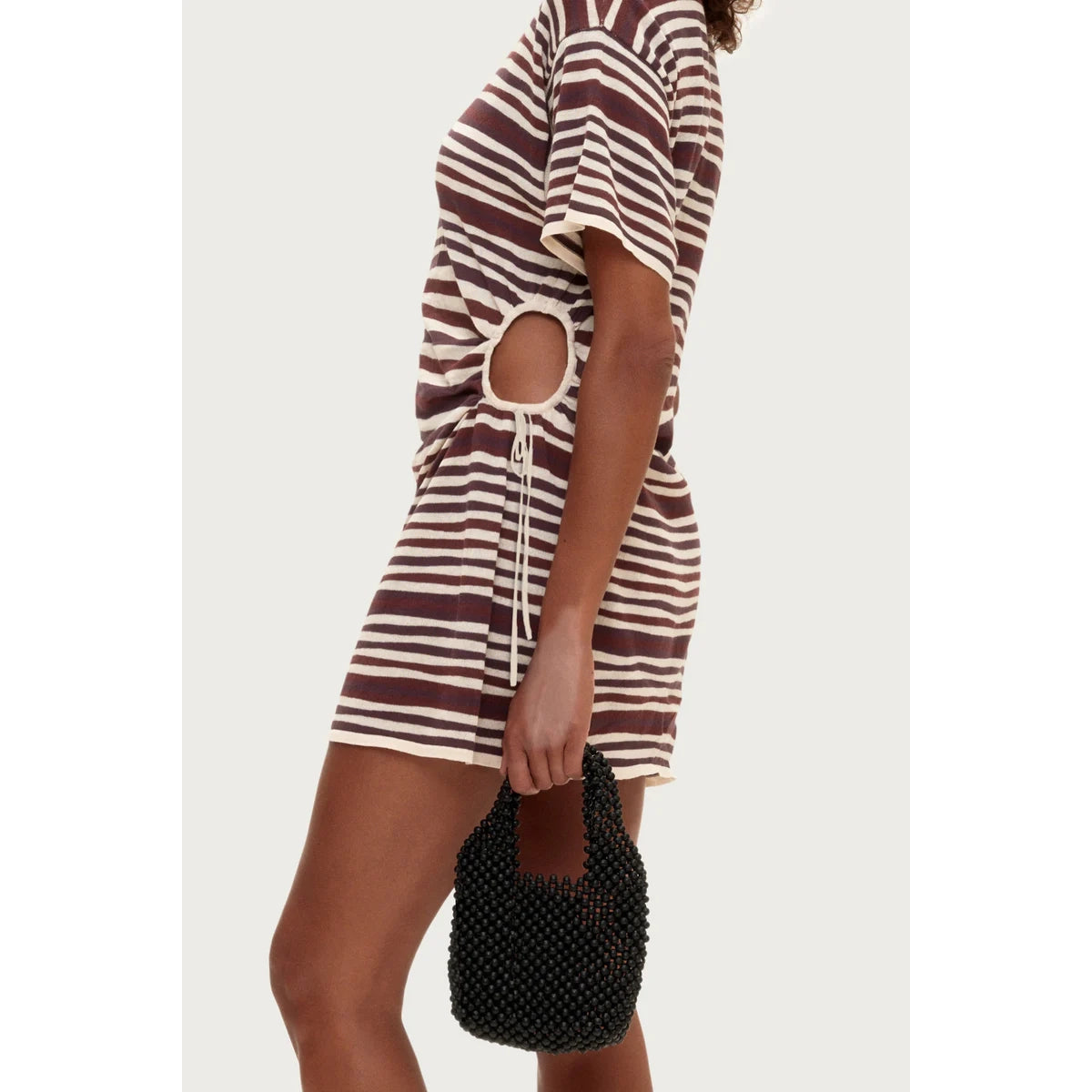 Zulu & Zephyr T-Shirt Knit Dress in Chocolate Stripe, size 6 (fits like size Small)