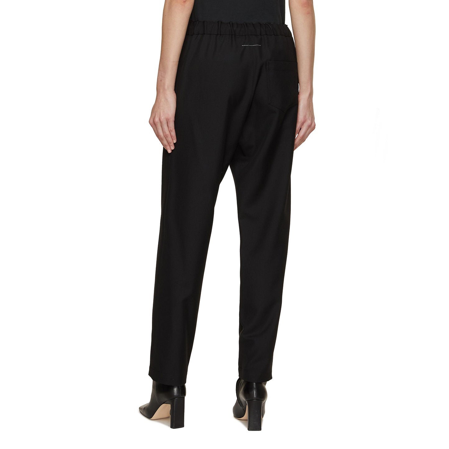 MM6 Martin Margiela Gathered Waisted Pants in Black, size 38IT (US size 2)