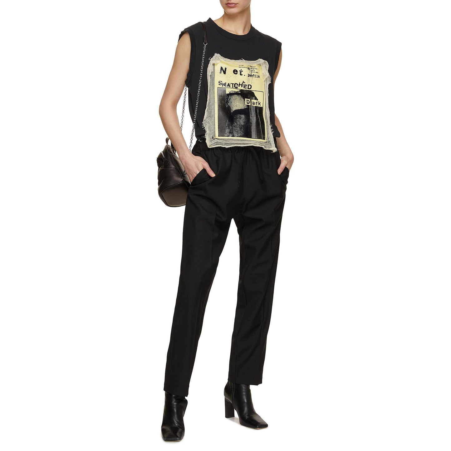 MM6 Martin Margiela Gathered Waisted Pants in Black, size 38IT (US size 2)