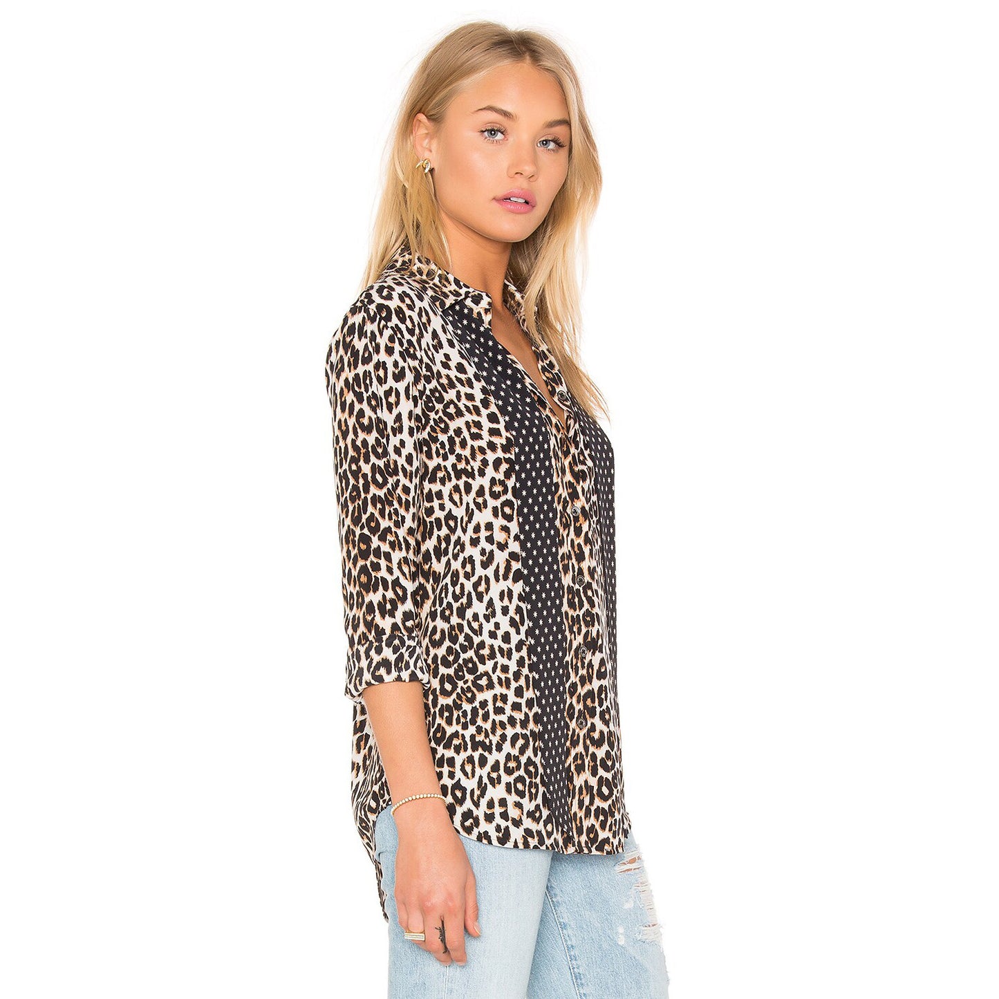 Equipment x Kate Moss Leopard Print Blouse, size Small